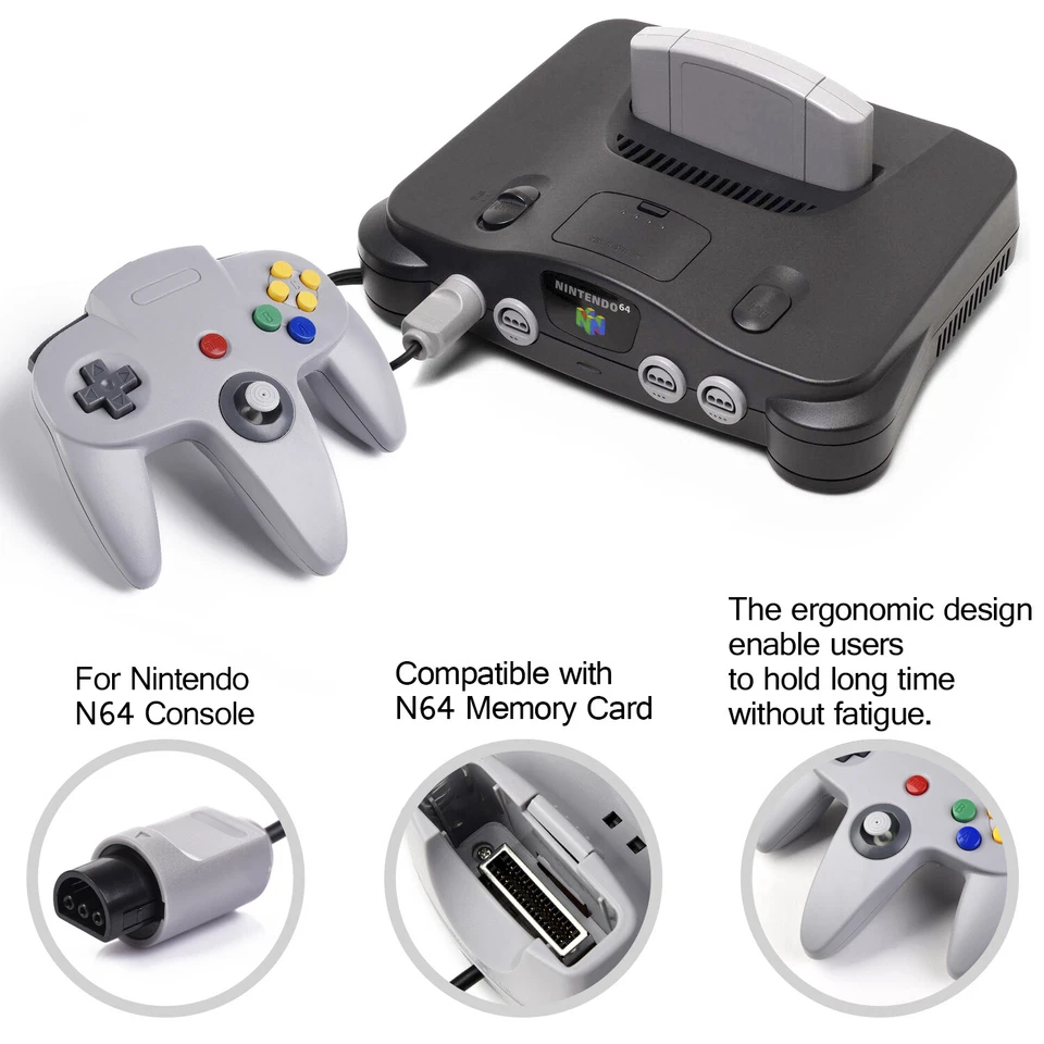 2Pack N64 Controller Joystick Gamepad Long Wired for Classic Nintendo 64 Console - Image 4 of 4