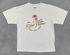 Vtg Hanes Heavyweight Men  s L White T Shirt River Palms Resort Casino Laughlin