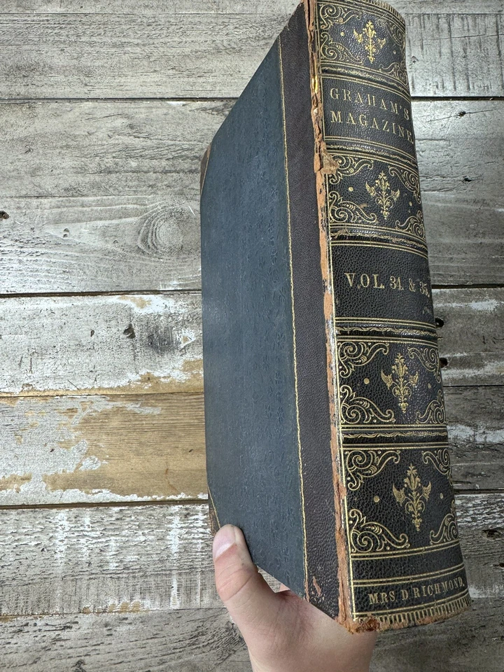 1849 Edgar Allan Poe "Fifty Suggestions" 1st ed "Graham's Magazine Vol. 34, 35" - Image 2 of 4