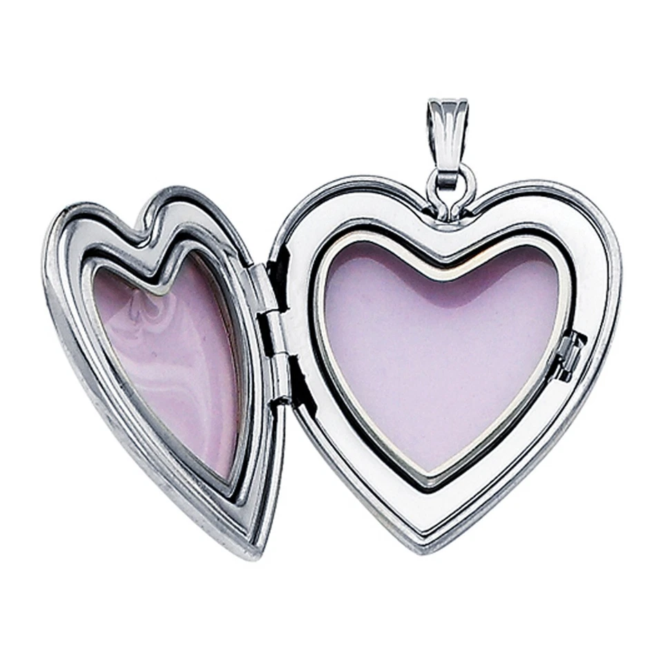 Medallón corazón oro blanco 14K Foto 2 de 4