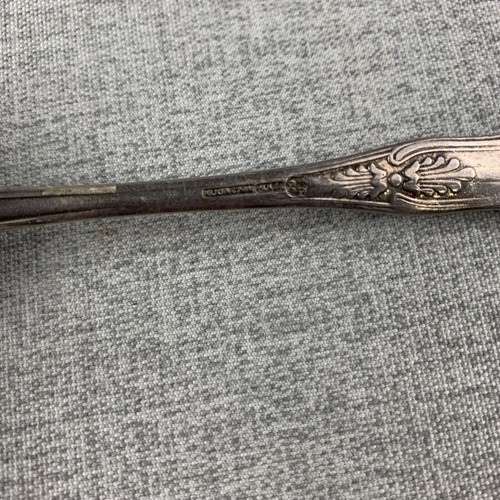 "Cuchara para servir mesa antigua Elkington Plate Kings con patrón plateado - 7" - Imagen 3 de 6