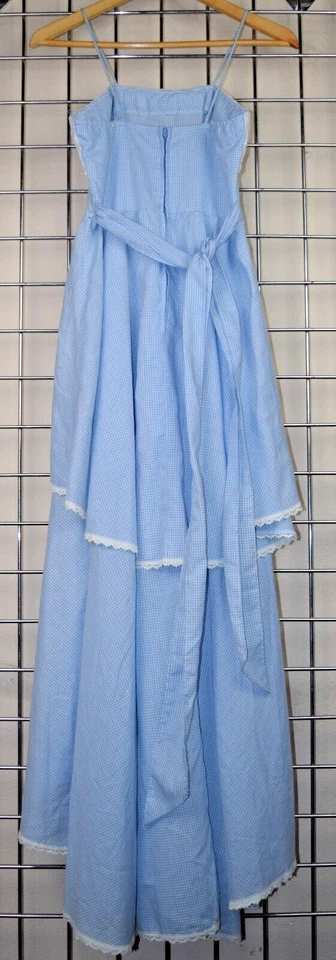 Vestido Vintage Jody T de California Talla 7 Años 70 Azul Guinga Cuadros Falda en Niveles Foto 2 de 4