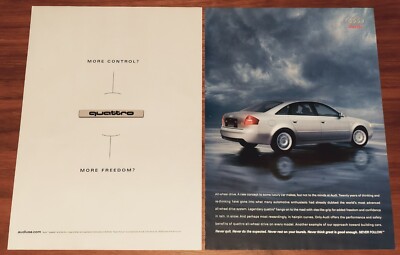 AUDI A6 QUATTRO PRINT AD MAGAZINE ADVERTISEMENT MORE CONTROL MORE POWER