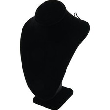 Black Velvet Necklace Pendant Bust Jewelry Display Chain Showcase 7 1/2"