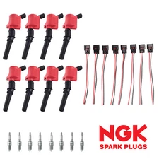 8 Energy Ignition Coil & NGK Platinum Spark Plug Connector for 1998-2011 Lincoln