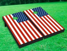 US American Flag Cornhole Toss Game Board Wraps Sticker Decals Graphic Skin 042