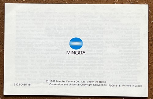 Minolta AF-Tele Super / Freedom Tele - Instruction Manual von 1988 - Bild 2 von 2