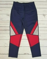 Ruby Ribbon Colorblock Crop Leggings #1545 NWOT