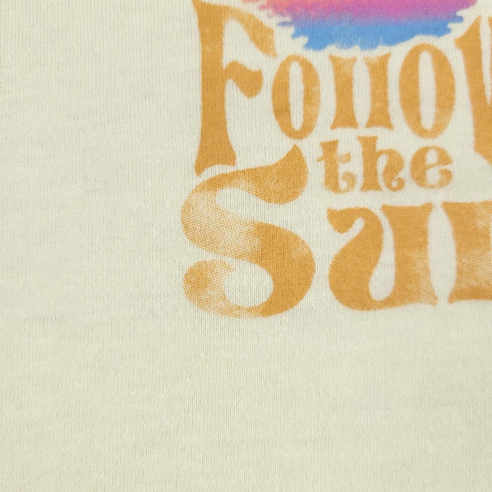 Kensie 衬衫女式 XL 米色 Follow The Sun Crop 上衣图案 T 恤短袖 — 第 3/4 张图片