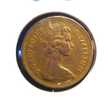 UK 1976  1 Penny * Crowned Portcullis   * 👀