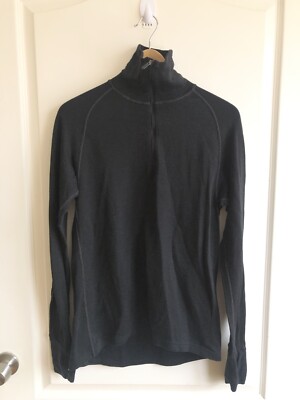 DEVOLD Norway Womens Size L Merino Knit Base Layer 1/4 Zip Turtleneck