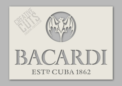 Bacardi Rum Schablone --- Pinsel und Sprühfarbe --- Premium Mylar