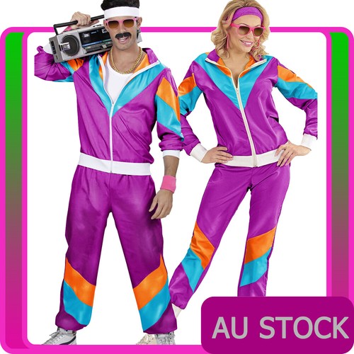 Ladies 80s Height Of Fashion Tracksuit 1980s Party Retro Disco Neon Costume - Foto 7
