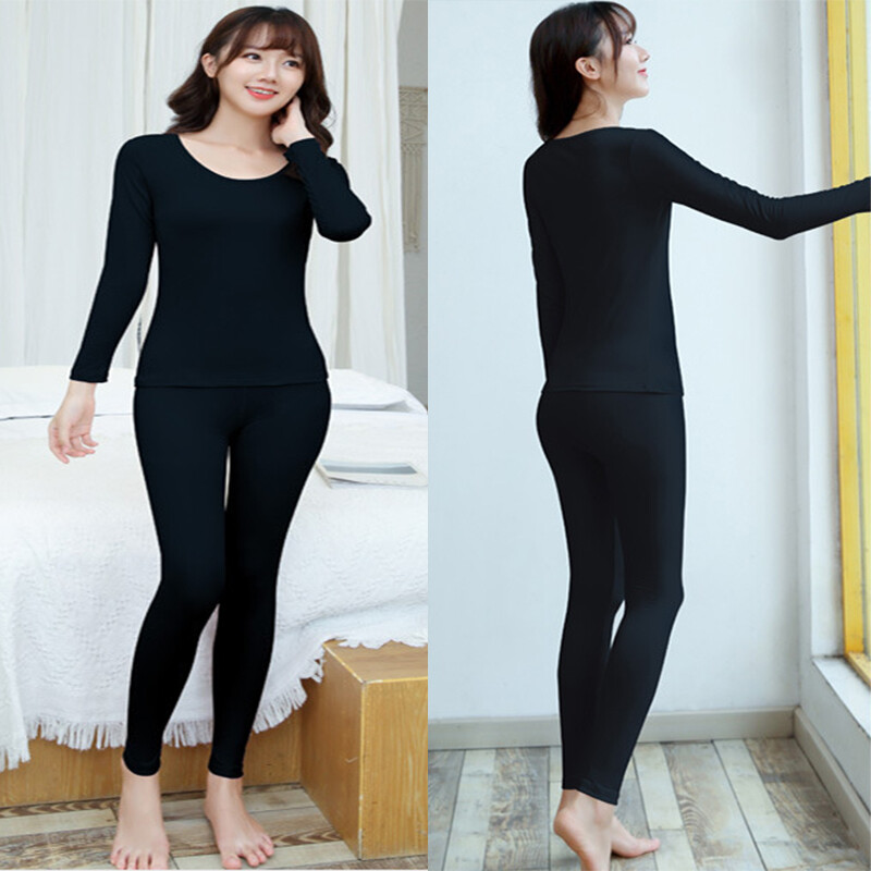 Ladies Thermal Underwear Set Fleece Lined Long Johns Base Layer Top