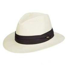 "SAUSALITO" Men's Toyo Straw Safari Hat w/BLK Pleat Hatband by Scala, MT11OS
