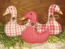 Country Christmas Decor 3 Ducks Bowl Fillers Handmade Centerpiece Wreath Accents