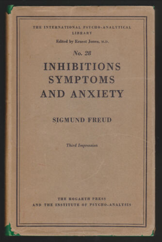 Sigmund Freud, Inhibitions Symptoms and Anxiety 1949 Hardcover in Dustjacket - Afbeelding 1 van 2