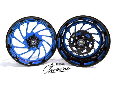 NINJA 240 FAT TIRE BLACK & CANDY BLUE TURBO WHEELS 00-05 KAWASAKI