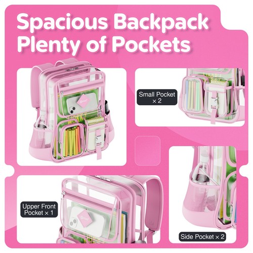 Mochila transparente Contixo para niños y adultos - Bolsa de PVC transparente - Imagen 17 de 28