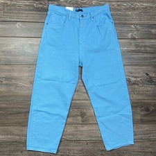 Levi's Made  Crafted Women  s Barrel Crop Jeans Organic Cotton Teal Size 29 NWT