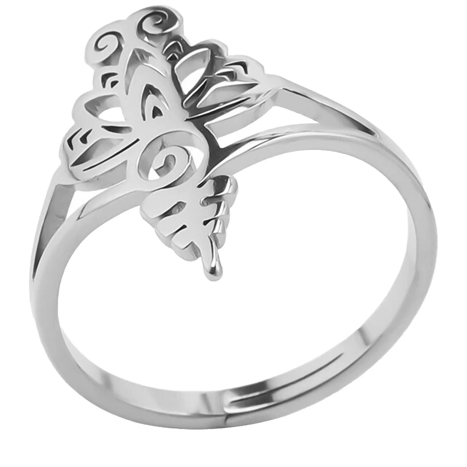 Banda de Acero Inoxidable Anillos de Moda Flores y Plantas