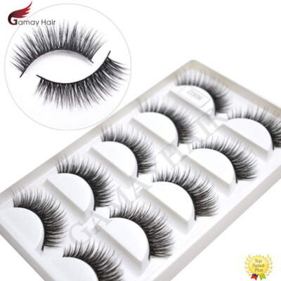 5 Pairs Natural Fashion Handmade Faux Mink 3D False Eyelashes Thick Long Lashes