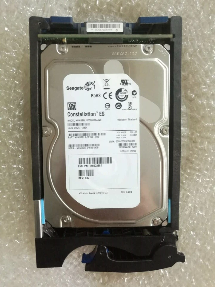EMC CX3 CX4 2TB 7.2K SATA II 3.5" FC Hard Drive 005049058 CX-SA07-020 005049061  - Image 2 of 4