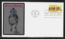 1528 10c Stamp (1974) HORSE RACING & THE KENTUCKY DERBY FDC BY SARZIN METAL !!