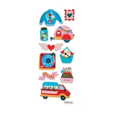 Valentine's Day Groovy Love 3D Cardstock Stickers Craft Scrapbook Planner Supply