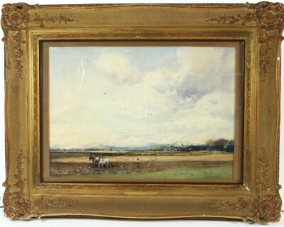 Robert Buchan Nisbet Englischer Landschaftsmaler Springtime Aquarell Landschaft