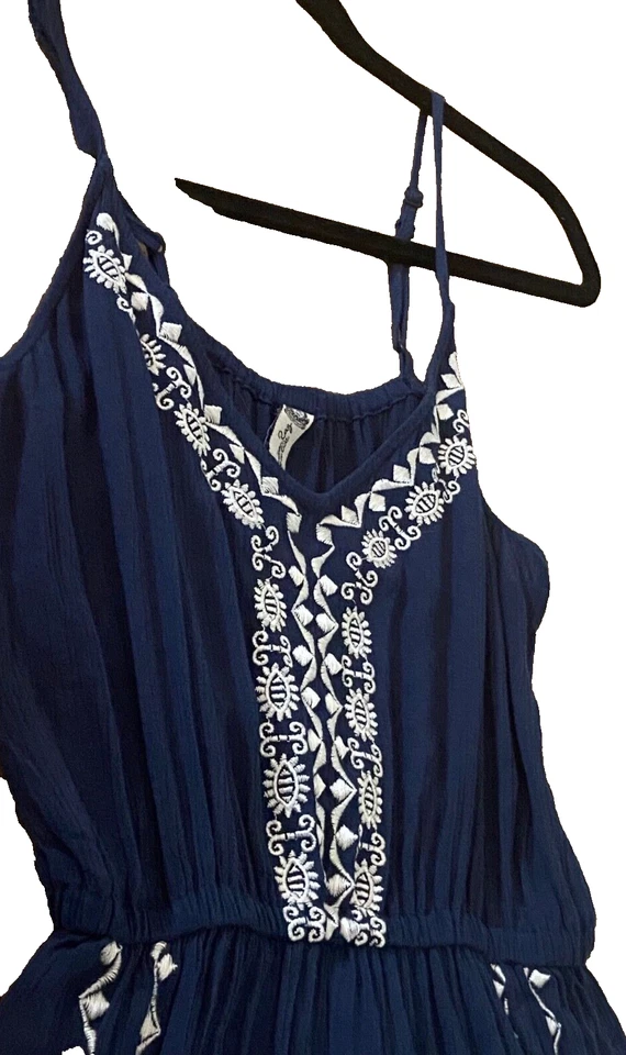 TRAJE AMERICANO TRAPO BORDADO PIERNA ABERTURA 100% RAYON Azul Marino Talla S Foto 2 de 4