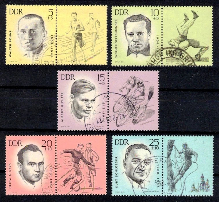 DDR 958-962 Zf , gestempelt / o / Sport , KZ Opfer im 2. Weltkrieg /g2 - Bild 1 von 1