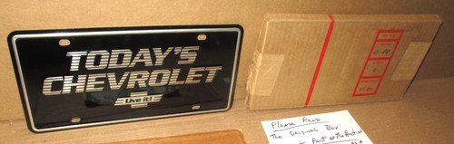 TODAY'S CHEVROLET -- BOWTIE LICENSE TAG -To Be Used On New 1986 CHEVY DEALER LOT
