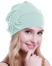 Cotton Chemo Turbans Headwear Beanie Hat Cap for Women Cancer Patient Hairlos...