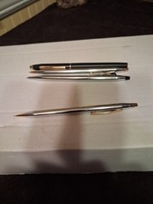 READ Lot 4 Cross Chrome  Black Matte 1 Pencils 3 pens All In Excellent Shape