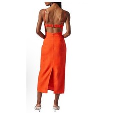 ASTR The Label Women's XL Tangerine Sleeveless Backless Maxi Dress