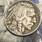 1935 Buffalo Nickel 5C Circulated US Five Cents Coin Uncertified Collectible