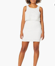 BCBGeneration Women's Twofer Overlay Midi Dress White Size M 8811