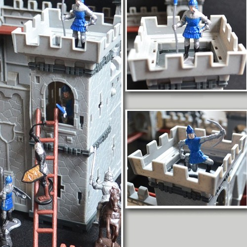Castillo medieval caballero modelo juego soldados infantería accesorios set / NUEVO - Imagen 3 de 11