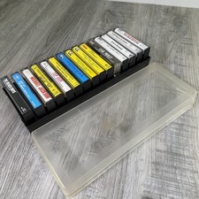 Vintage Rock  Roll Cassette Tape Lot Of 15 Storage Case Elvis Beach Boys Grease