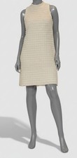 Robbie Bee Women Ivory Back Tie Mock Neck Textured Dress Size M