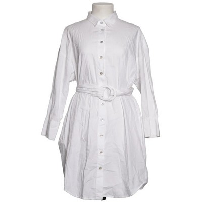 Zara, Blusenkleid, Größe: M, Weiß, Baumwolle, Einfarbig, Damen #srM