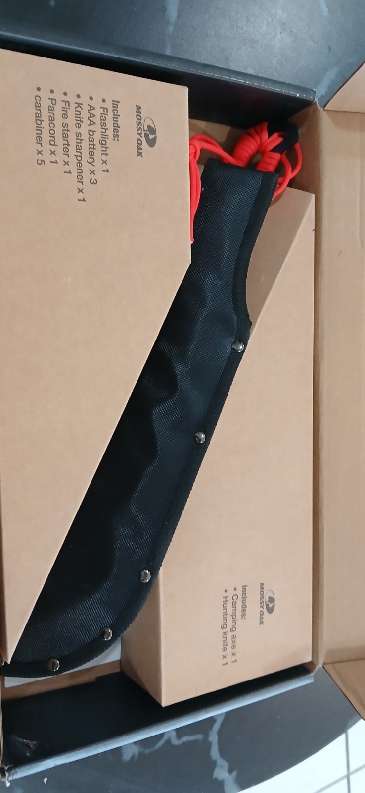 MOSSY OAK HATCHET AND MACHETE KNIFE SET