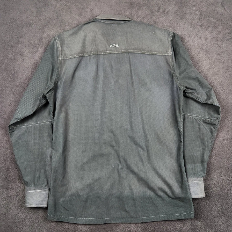 Рубашка мужская Kuhl Bakbone Eluxur большая серая углеродная с длинным рукавом для походов в лагерь - Изображение 4 из 4