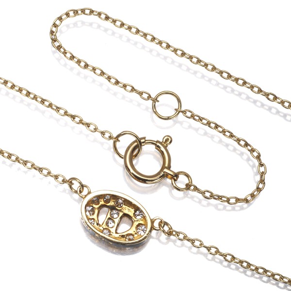 Auth Christian Dior Necklace Diamond Logo 18K 750 Yellow Gold | eBay