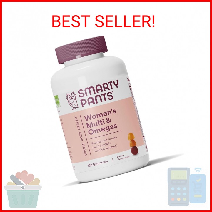 SmartyPants Women's Multivitamin Gummies: Omega 3 Fish Oil (EPA/DHA), Methylfola