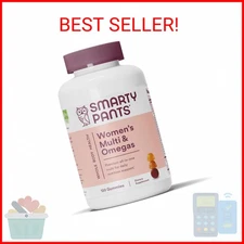 SmartyPants Women's Multivitamin Gummies: Omega 3 Fish Oil (EPA/DHA), Methylfola