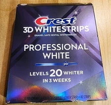  CREST 3D WHITESTRIPS PROFESSIONAL WHITE LEVEL 20-- 40 STRIPS!! EXP: 03/2027