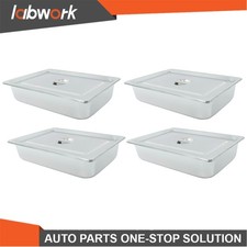 Labwork Commercial Grade 4" Deep Stainless Steel Steam Pans Set w/ Lids - 4 Pack