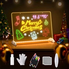 Led Note Board with Colors, 13.8X10 4 Modes  7 Colors Led Acrylic Message Boa...